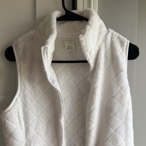 White fleece vest